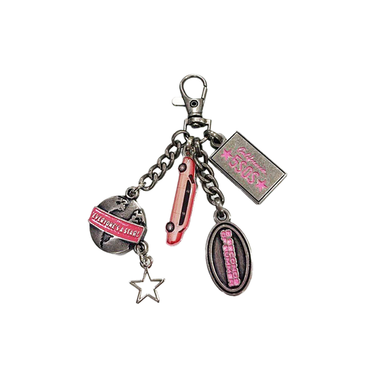 5 Seconds of Summer Bag Charm with multiple charms on a white background