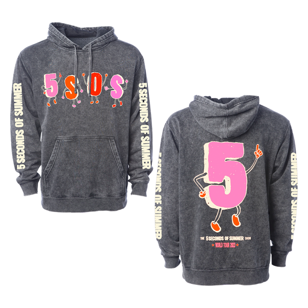5SOS Faded Black Pullover Hoodie 5 Seconds of Summer Tour