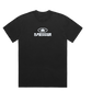 A black short-sleeve crewneck t-shirt featuring a white printed graphic on the chest with a star inside an oval and the text '5 SECONDS OF SUMMER'.