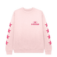 Five Seconds of Summer Pink Crewneck with stars on the sleeves.