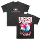 Black t-shirt with '5 Seconds of Summer' branding and concert details on a white background