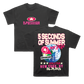 Black t-shirt with '5 Seconds of Summer' branding and world map design on a white background