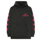 Black hoodie with pink star patterns and '5 Seconds of Summer' logo on a white background
