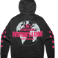 Black hoodie shown from the back with a large pink and gray globe graphic and the text 'EVERYONE'S A STAR! SECOND OF SUMMER' and 'WORLD TOUR' printed on it, plus pink stars down both sleeves.