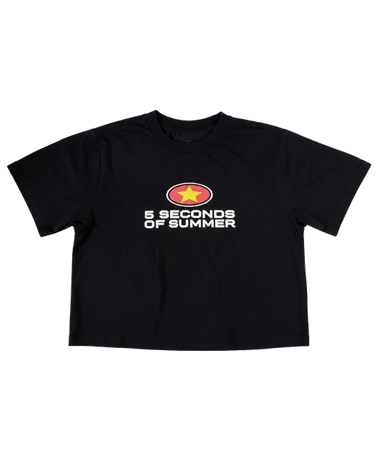 5 Seconds of Summer Star Logo Black Crop Tee